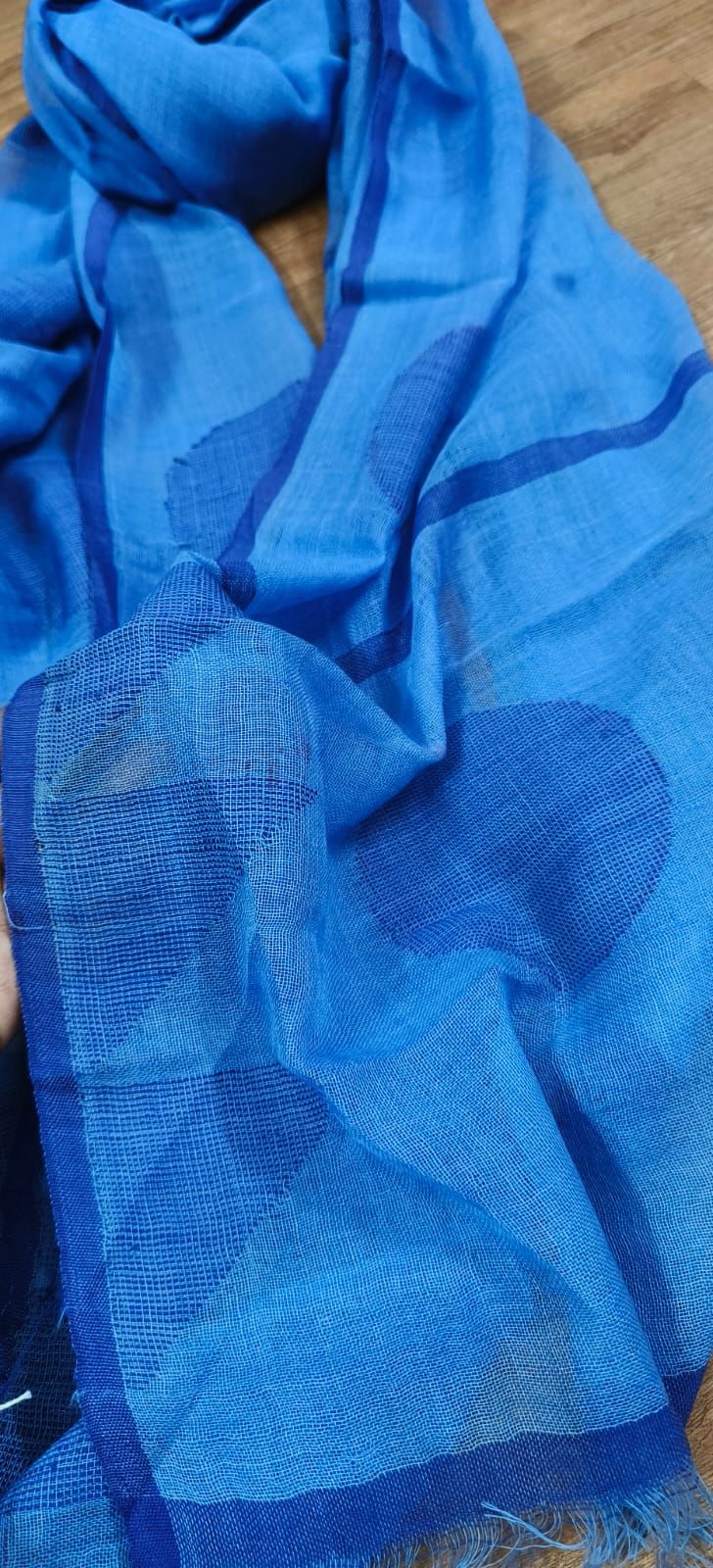 Cotton/Woolen scarf with heavy jamdani work